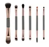 Factory Whole 6PCS Double Head Makeup Brushes Tools Doubleed Hair Soft Shadow Shadow Blush Eyelles Brush9281690