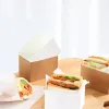 Sándwiches de papel Kraft al por mayor Caja de envoltura de huevo espeso Bane de desayuno Cajas de paquetes Bandeja TEATime ZZ ZZ