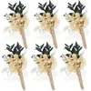 Fiori decorativi 6pcs nozze mini bouquet bouquet boutonnieres fiore secco per uomo autunno casalingo arredamento