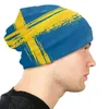 Berets National Flag Skullies Beanies Caps Zweeds design Dunne hoed Sport Sport Bonnet Hats voor mannen Women