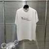 2024 Summer New Paris B Home Fuzzy Spray Coli Printed Men's and Women's Lose T-shirt z krótkim rękawem