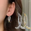 Boucles d'oreilles en peluche Cross Croix courbée pour femmes Roisiers en cristal d'oreille de la Saint-Valentin de la Saint-Valentin