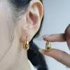 18K Gold Luxury Rings Brand Designer Rings Circle Hoop oorbellen oorringen Retro Vintage Charm White Earring For Girl Jewelry Birthday Christmas Sieraden #