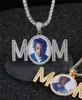 Mother039s Day Gift Mom Custom PO Memory Naszyjnik Złoty srebrny srebrny z liną łańcuch tenisowy 5076014