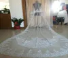 CustomMade Fantastisk pärlstav bröllopslöjor 2016 Eifflebride med utsmyckad spets applikationskant Två lager cirka 3 meter lång brud6785734