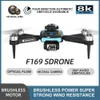 Droni F169 8K RC Drone 4K Professionista dotato di telecamera WiFi ad alta definizione WiFi a 2 assi Anti Shake Universal Joint quattro elicotteri Motore senza spazzole Mini D240509
