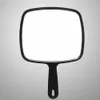 Miroirs compacts Miroir Handle avec coiffeur de salon petit gros maquillage de cheveux complet noir Q240509