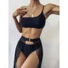 Swimwear féminin 2022 NOUVELLE LACE UP SEXY OFF BACKINI BIKINI TROIS PIÈCE Set Bikini Off Back Swimsuit Batch