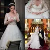 Chrześcijańskie sukienki Illusion Lace Sukienka długi rękaw Sheer szyi sukienki ślubne Suknie z koralikami Aplikacje ślubne Suknia Bridal Vestidos de 0510