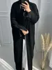 Vêtements ethniques Ramadan Eid Hiver Dubaï Open Muslim Kimono Abaya Damen Turke