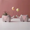 Créative Flower Shape Plant Pot Ceramic Pots for Flowers Cartoon Elephant Dinosaur Pot succulent Cute Home Table Decor Vase 240510