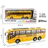 1/30 Rc Bus Electric Remote Control Car with Light Tour Bus School City Model 27Mhz Radio Controlled Machine Toys for Boys Kids 240508