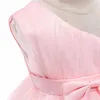 Mädchenkleider Baby Mädchen Geburtstagskleid 1 2 Jahre Neugeborene Baptist rosa Kleidung Kinder eine Schulter elegante Weihnachtsfeier Tutu Dressl240508