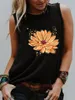 女性戦車chrysanthemumグラフィックプリントタンクトップフラワーラバーズトレンディ夏休みのスリーブシャツ女性ファッションカジュアルヴィンテージトップ
