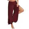 Women Wide Leg Pants Löst fitness Yoga Split byxor Mandala Open Comfort Gypsy Hippie Aladdin Harem 240428