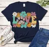 T-shirt pour femmes y2k courts slves Sunmmer T-shirt Love Floral Leopard Paw Print Shirt Mama Gift For Dog Mom Lover Cotton Fashion Strtwear Tops Y240509