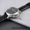 Funktionales Handgelenk Uhr Panerai Herren Luminor 1950 Serie 44 mm Durchmesser Automatische mechanische Kalender Uhr PAM00321 Stahlstahl -Zeitzonen -Leistungsreserveanzeige