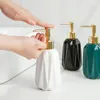 Opslagflessen keramische zeepdispenser 10 oz hand met pomprefilleerbare vloeibare schotel en lotion voor badkamer (wit)