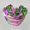 Шарфы 90 * 90 см модный фиолетовый серый полиэстер шелковый шарф для женской печати нового стиля квадратный шелковый шарф Шалл Q240509