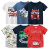 T-shirts Summer Nouveau 2024 Cartoon Car T-shirt garçons et filles T-shirt à manches courtes Top Childrens O-Neck Coton T-shirt Direct Shippingl2405