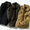 メンズジャケットワークウェアラージサイズ2024春と秋のコートコットン洗濯ジャケットとエポレットスタンドカラー服
