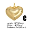 Hänghalsband ocesrio Big Polish Bubble Heart For Copper Gold Plated Frosted Jewelry Making Component Handmade PDTB544