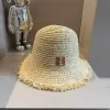 Fashion Summer Mens Womens Beach Cap Nouveau créateur lafite Paille de paille de voyage Vacation Sunshade Caps Luxury Bucekt Hat Head Circonférence 57cm 245101BF