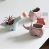 Créative Flower Shape Plant Pot Ceramic Pots for Flowers Cartoon Elephant Dinosaur Pot succulent Cute Home Table Decor Vase 240510