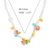 Chains Bohemian Hand-woven Seed Bead Colored Necklace Summer Beach Color Acrylic Flower Collar Suitable For Female 124A