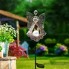 Kaixoxin LEDS enjeux solaires pour le jardin métal chaud blanc, cadeau commémoratif - parfait comme des cadeaux de sympathie de souvenir (ange-bronze)