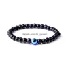 Bracelet à l'œil pure perle du bracelet naturel Brangle Brangle Hamsa Blue Hand de Fatima turc chanceux pour la protection et la bénédiction W Dhgarden Dhfvo