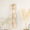 Estatuetas decorativas decoração de corrente de madeira link de madeira pendurada nó caseiro ornamento tabela de café links househhouse links pendentes artesanato esculpido à mão