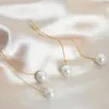 Orecchini per borchie eleganti eleganti PVD in oro in oro inossidabile in acciaio inossidabile guscio di perle goccia di perle perle per le donne auricolari impermeabili
