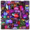 100pcs Néon Cool Cartoon personnalité graffiti Creative Stickers Refrigérateur Table de l'ordinateur Carte de skate Decoration imperméable 240510