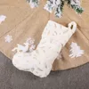 Christmas Decorations Party Decoration Ornament Hanging White Plush Stocking Gift Bag Home