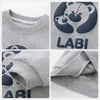 T-shirts LABI BABY Long Sleeve Sportswear Autumn Casual Sweatshirt Baby Tops Boys Girls Kids Pullover Clothing Outerwear Grey WhiteL2405