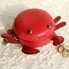 New Brand Funny Cute Crab Pu Leather Mini Coin Purse Keychain Car Key Case Wallet Key Chain Women Bag Pendant Backpack Charm 292i