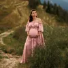 Maternity Dresses Bohemian Maternity Clothing for Women Comfortable Linen Cotton Retro Short Sleeve Dress for Maternity Photoshoots T240509