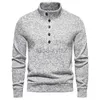 Мужские рубашки T Plus Tees Polos New Men High Seck Button Sweater European Casual Cold Color Jacket для мужчин плюс футболки