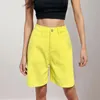 Women's Shorts Pants For Fashionable Spring Summer Solid Button Up Knee Length Bottom Loose Wide Leg Straight Trousers Business