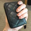 Luxo CC Carbag Diamond Check Check Small Flrant Fashion Fashion Cowide Sheepskin Credit Card Card Card Case Coin Wallet Designer Bag