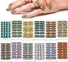 12 Sheet Set Snake Skin Nail Stickers Waterproof Self Adhesive Gold Plated Manicure Decals Tips2135892