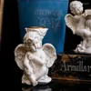 Kerzenhalter Nordic Fairy Resin Engelshalter Retro Old Room Dekoration Ornamente European Cupid Garden Courtyard Statue Figurine