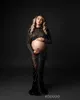 Maternidade Vestidos de maternidade sessões de fotos cortadas vestidos strass em gravidez gorjeta feminina feminina halter Crystal Hot Fix Set Dress T240509