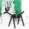 Candle Holders Reindeer Small Holder Festive Metal Christmas Tea Light Table