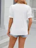 Damen T-Shirts gegen Nackenplatten lässig locker anpassende Schnittverkleidung kurzärmeliges T-Shirt für den Sommer Festfarb-T-Shirt