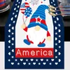 4 juillet USA Flag Stripe Patriotic Day Retro Christmas Table Runner 90 pouces de long 240426