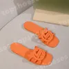 Роскошные дизайнерские сандалии женщины, перекрывающие G Slides Rubber Slippers Ladies Flat Beach Jelly Script Script Orange Summer Fall Mules Outdoor Водоне