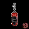 925 Silver Fashion Red Car Key Bus Charms Sendents Perles Fit Bracelet Original pour femmes bijoux de fête Faire bricolage 240428