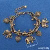 Vintage Gold Silver Chevuste pour femmes Elephant Pendant Charmes Box Box Boîte Summer Foot Foot Bracelet Bijoux en gros 282d
